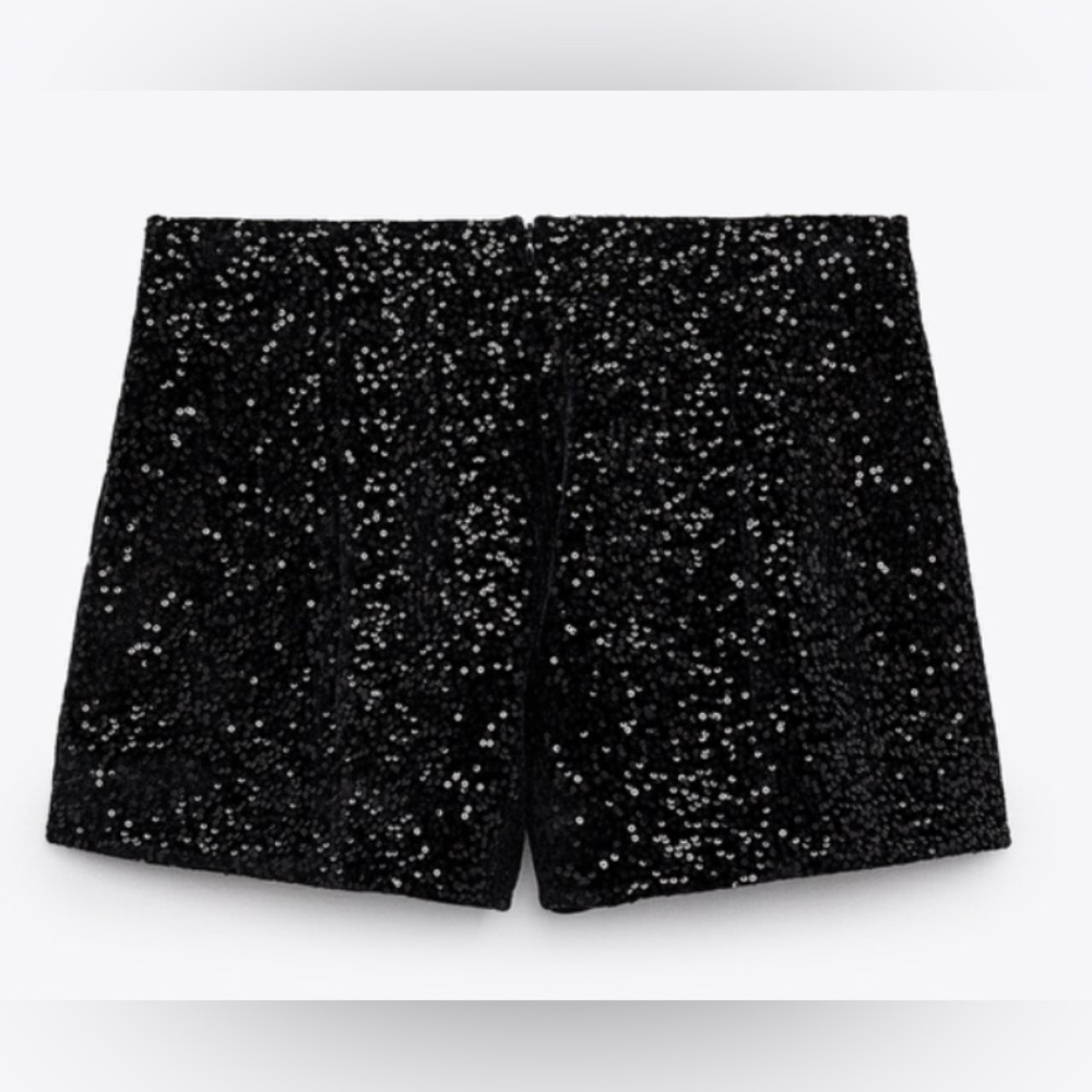 NWT Black Zara Sequin Shorts